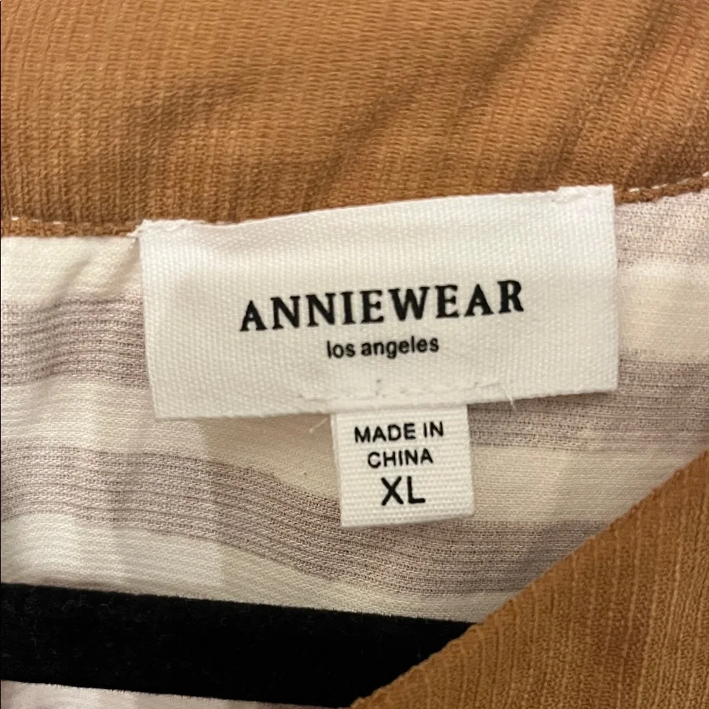 Anniewear Striped Brown and White Mini Dress - Picture 2 of 5